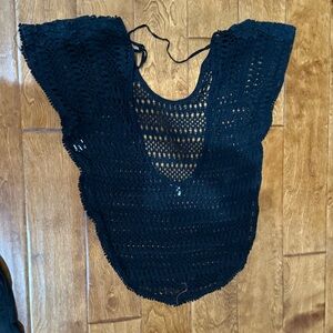 Size Small Victoria Secret Black Crochet Cover-Up Top